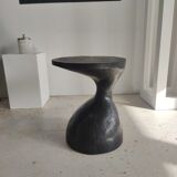 Sofa end in solid wood monoxyl organic shape black color