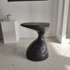 Sofa end in solid wood monoxyl organic shape black color