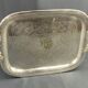 Large tray with monogrammed handles in silver metal 19th century Napoleon III