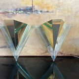 Set of 2 1980s modernist wall light Alaska Lux Lighting House Inc., Germany.