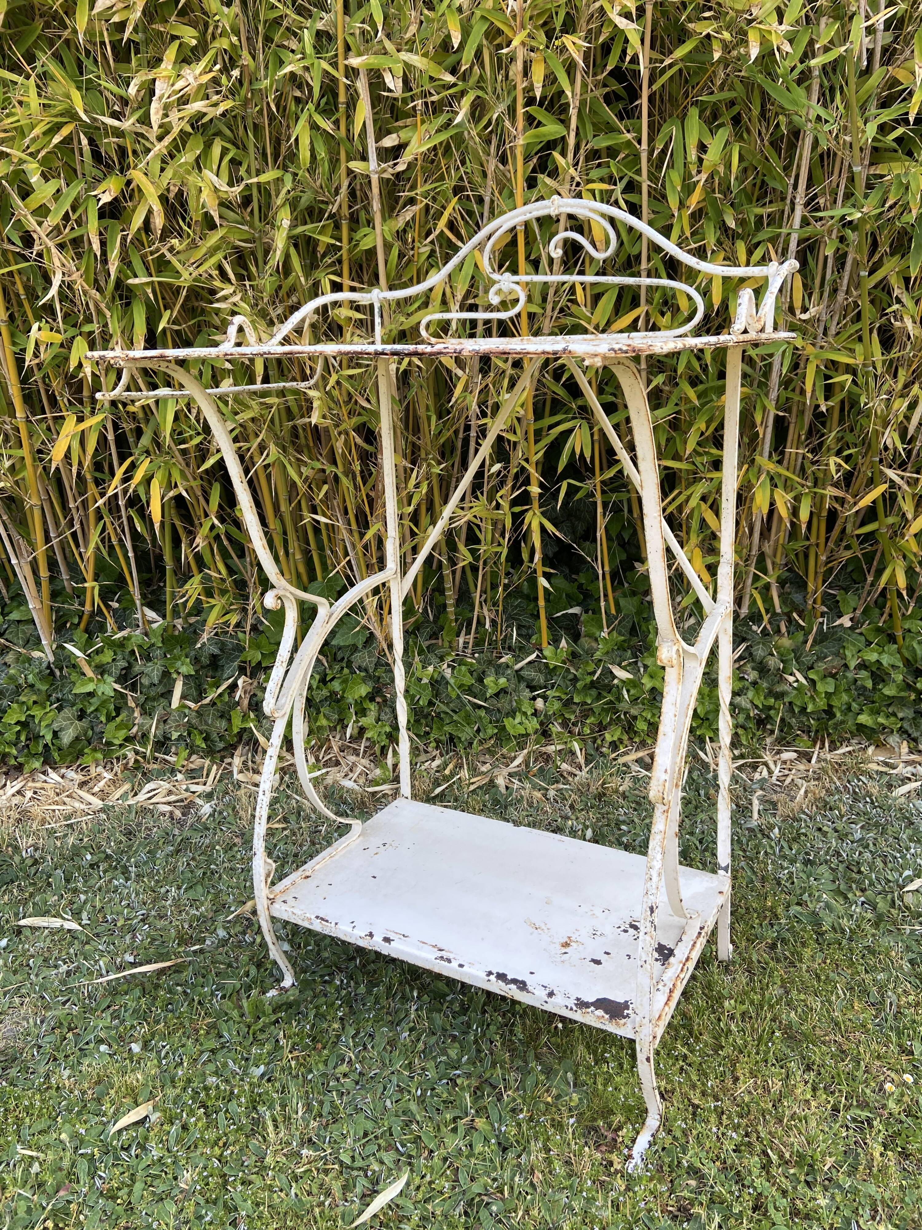 Antique metal dressing table console France shabby chic 1920