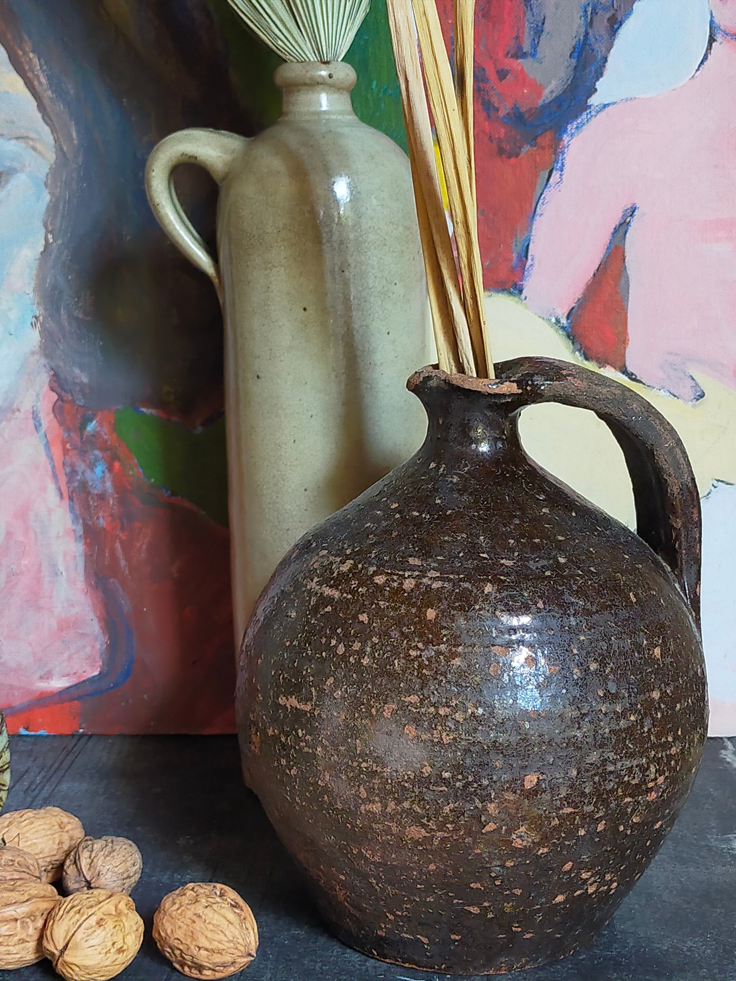 Poterie traditionnelle art-populaire terre émaillée XIXème