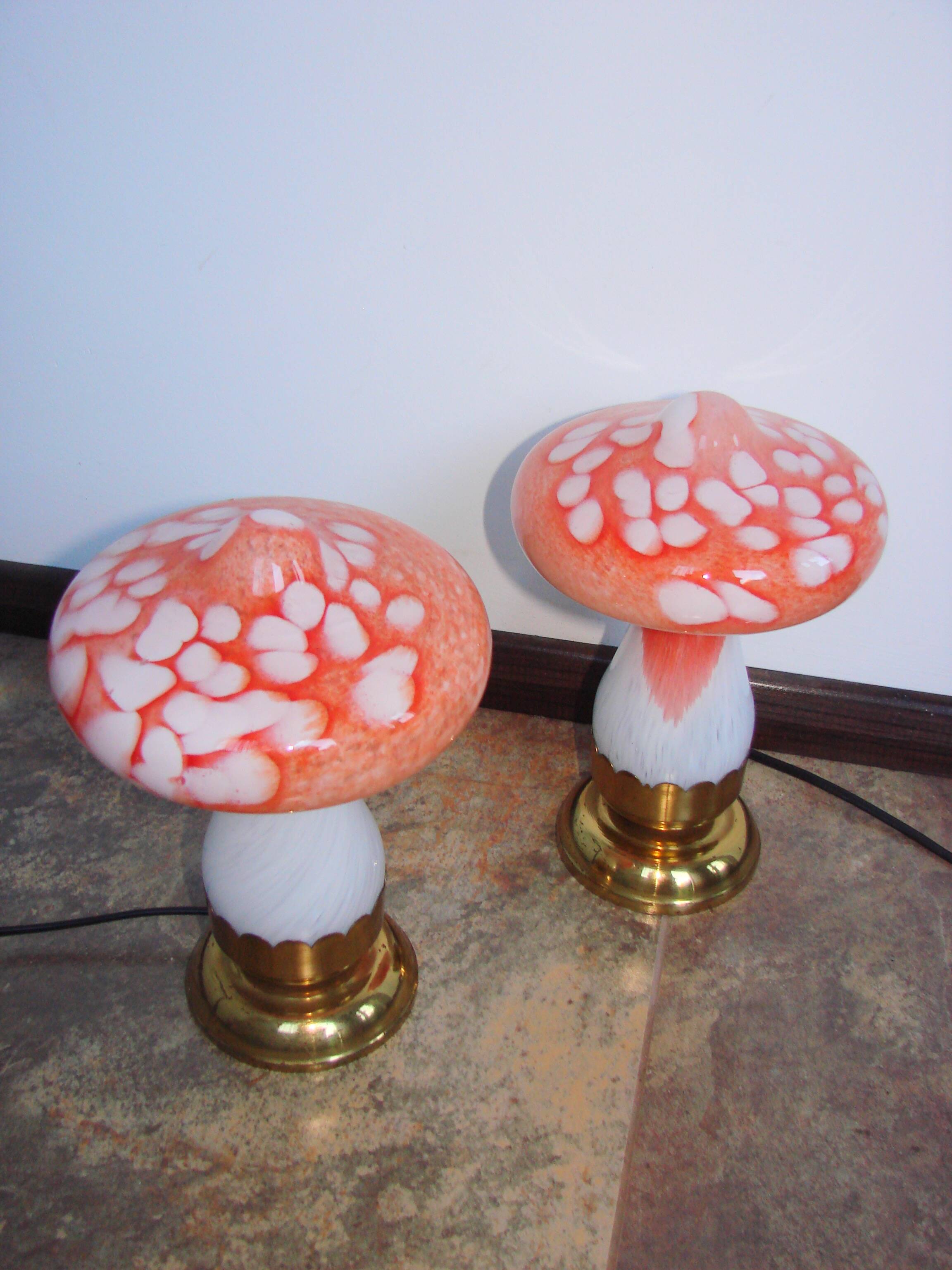 A set of ‘Vintage Mushrooms’ table lamps