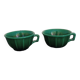 Pair of green ceramic cups K G Lunéville antique