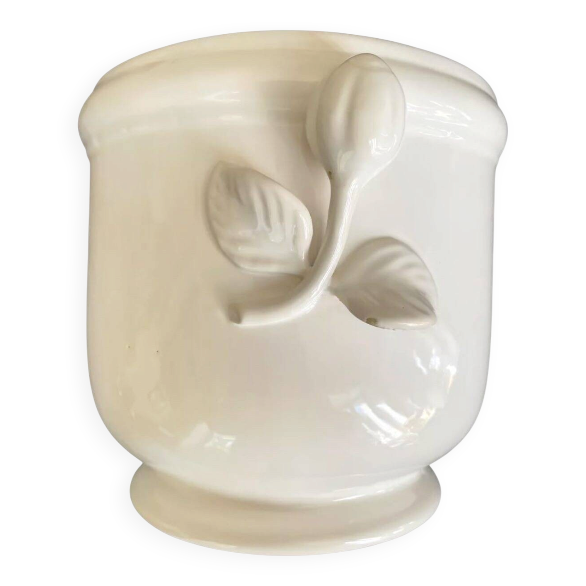 Cache-pot en faïence blanche, 1970