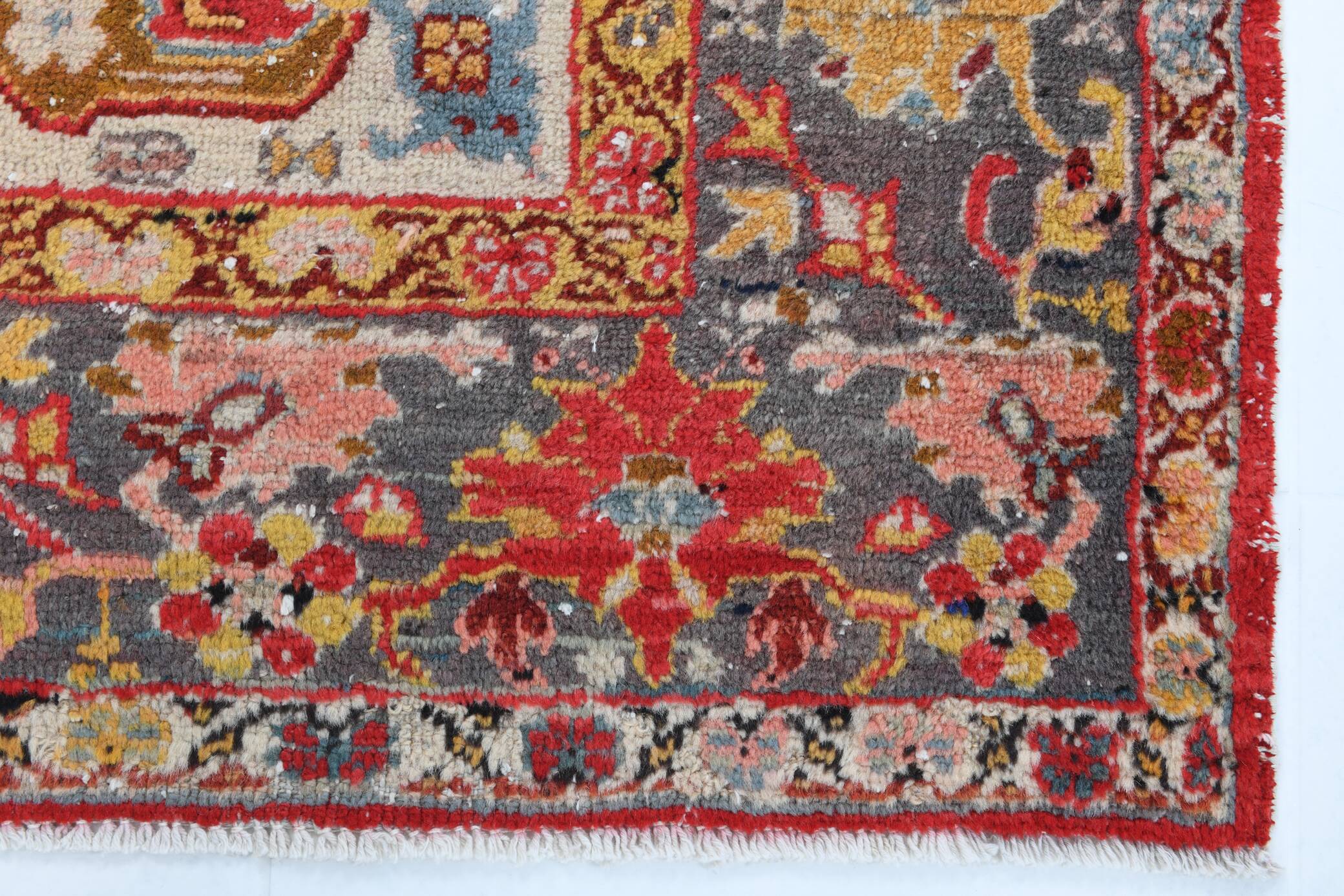 4x7 Rug For Bedroom Red Oriental Antique Vintage Rug, 122x214Cm