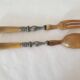 Old horn + silver-plated metal salad servers in their case