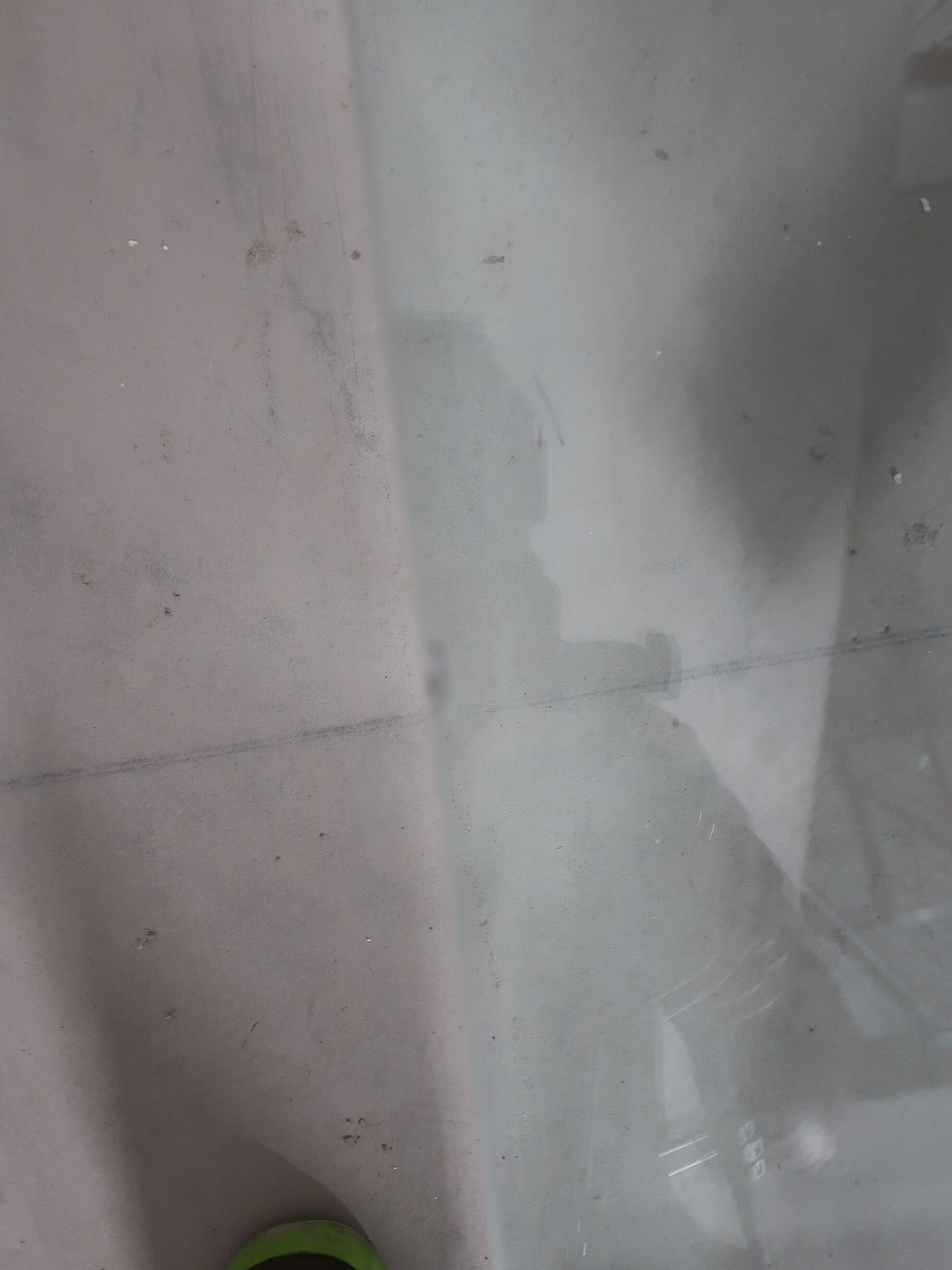 80s glass and bubbly concrete table