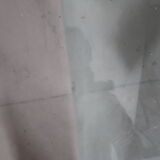 80s glass and bubbly concrete table