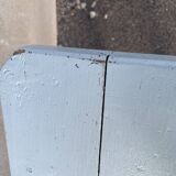 Blue painted wooden bench