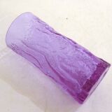 Mauve glass bark-patterned goblet vase, 1960s