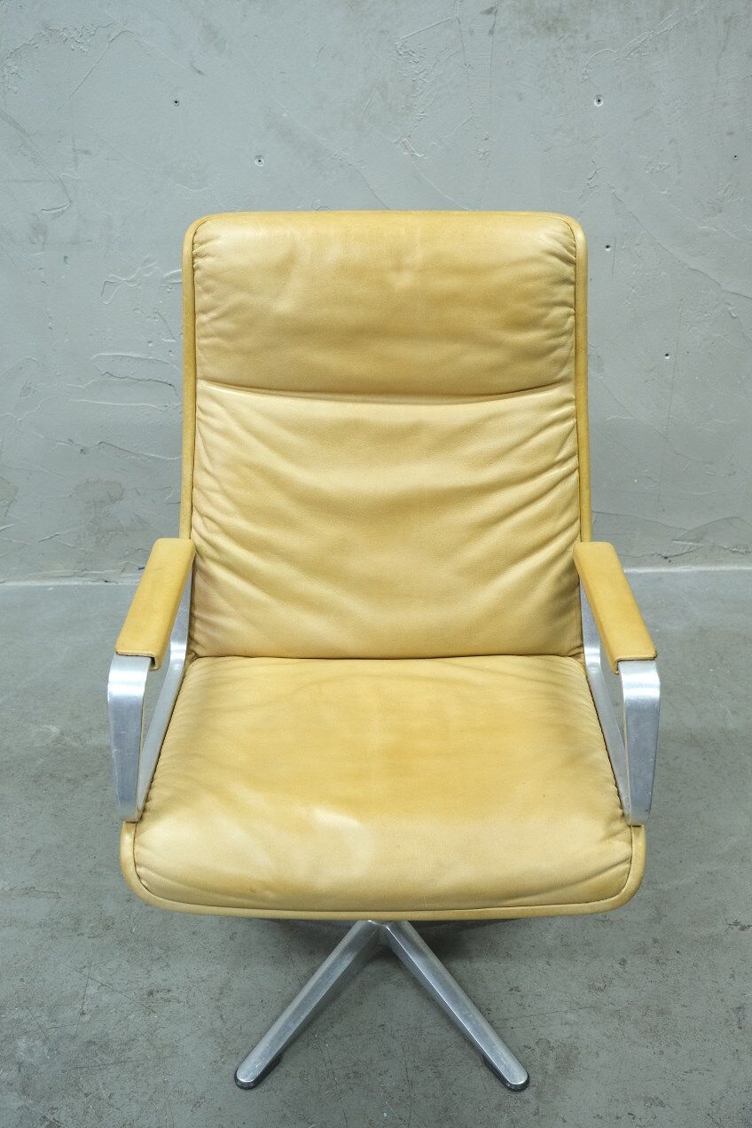 Office Leather Armchair by Delta Design for Wilkhahn, 1960s