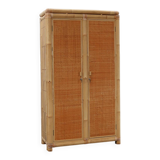 Armoire en bambou et rotin du milieu du siècle, Italie vers 1960