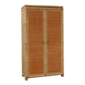 Mid-century bamboo and rattan wardrobe, Italy ca. 1960