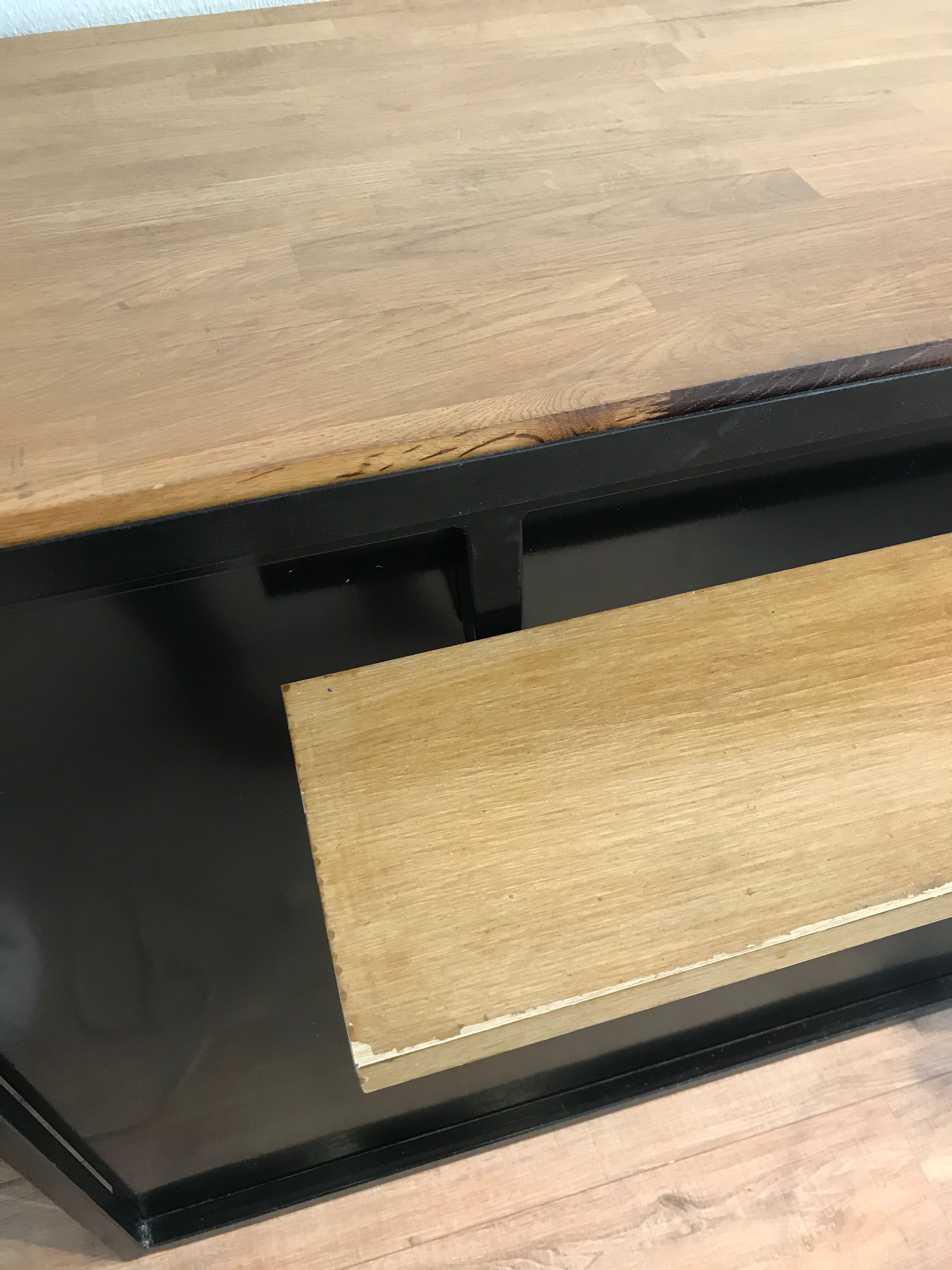 Metal and wood countertop