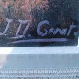 Oil on canvas sunset in the Mediterranean JD Garat 20th century