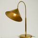 Large original brass table lamp with a conical shade, Mid-Century Modern