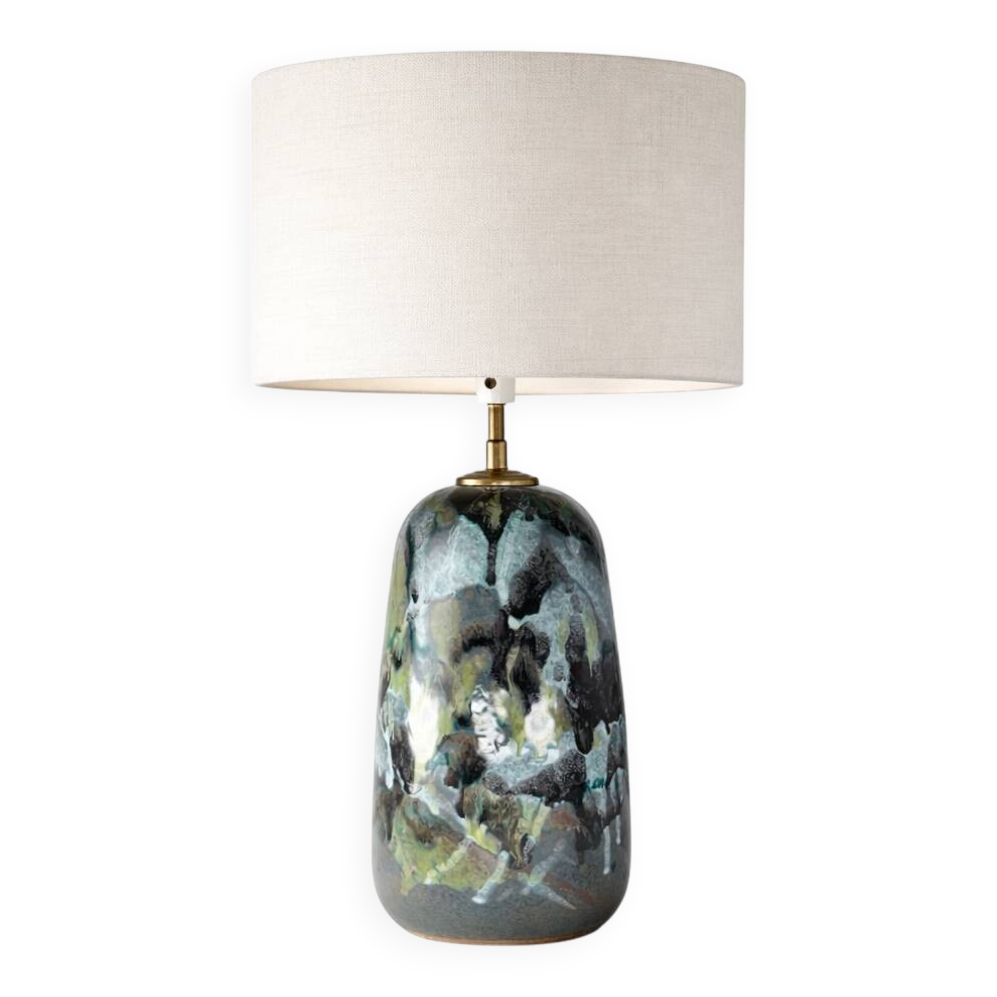 Sculptural lamp in glazed ceramic, Scandinavian style, 1970s.