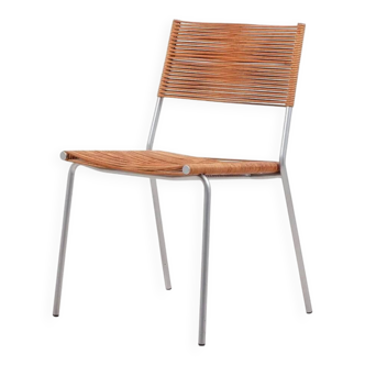 Chaise classique « Miss B » en acier et aluminium laqué, par Tito Agnoli