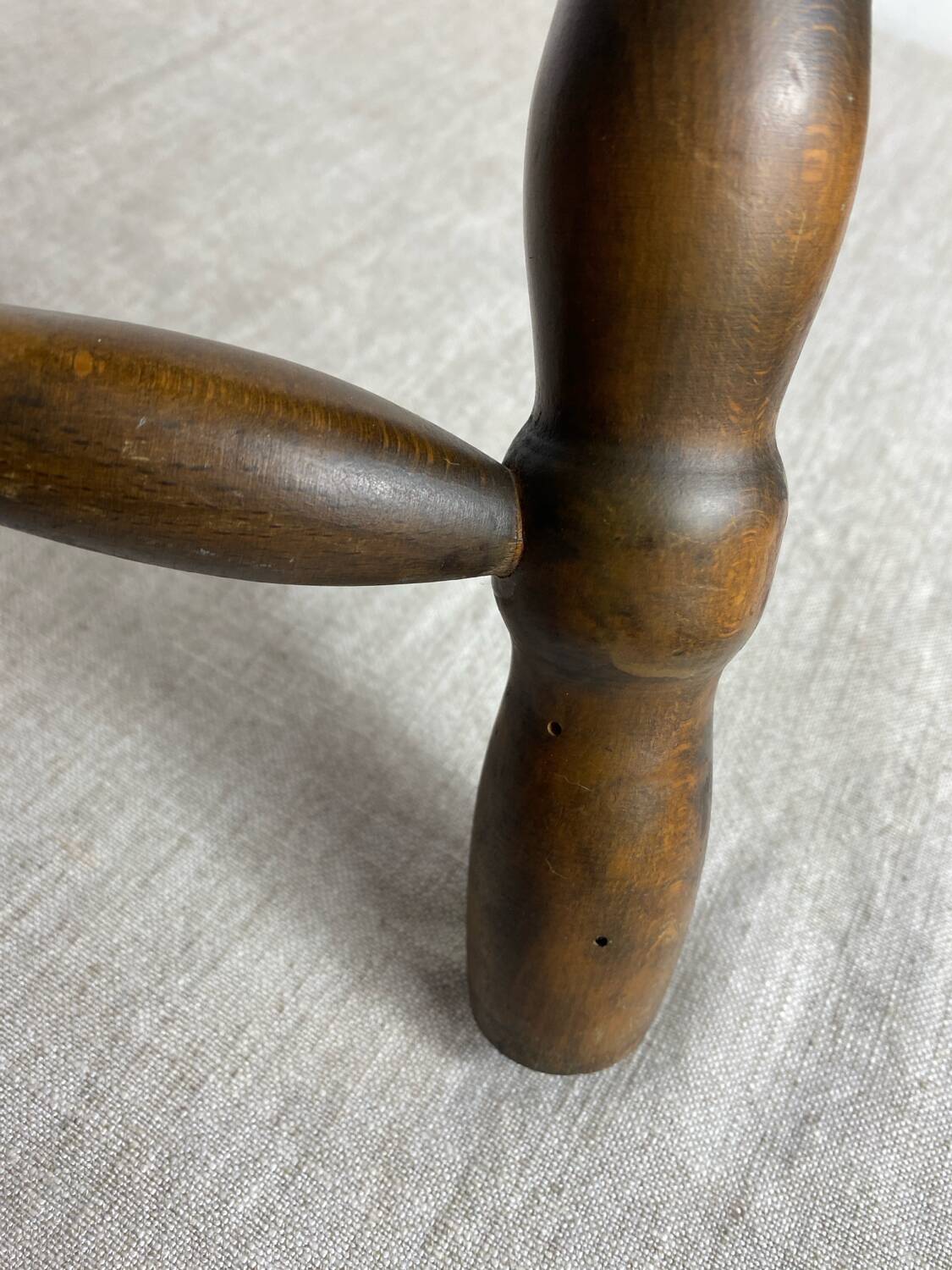 Turned wooden stool