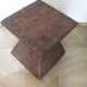 Side table - woven rattan - colonial style - vintage hourglass shape