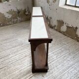 Oak console with white marble top 1970