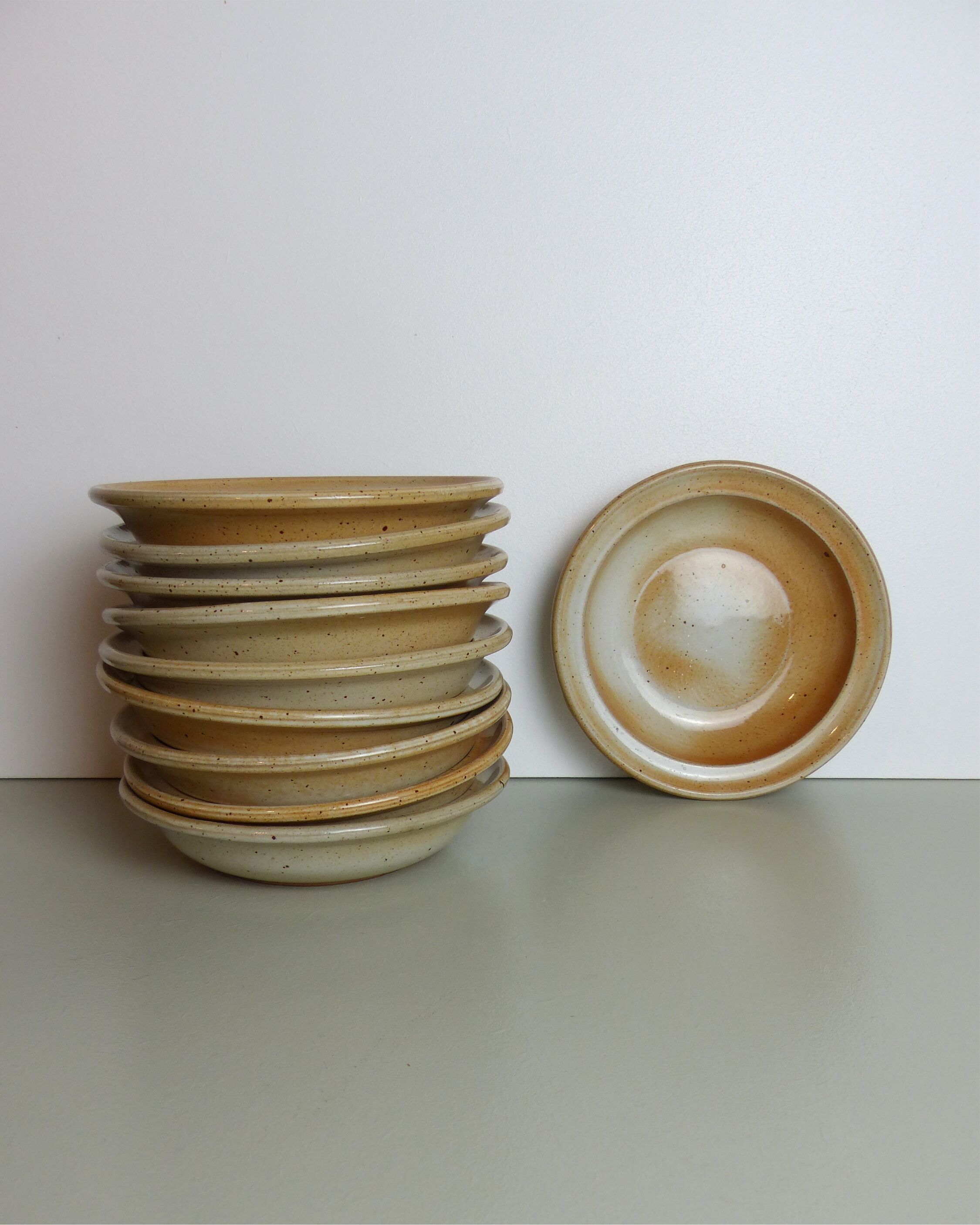 Set of 10 hollow plates Grès du Marais