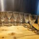 12 small twisted bistro glasses, 19th century