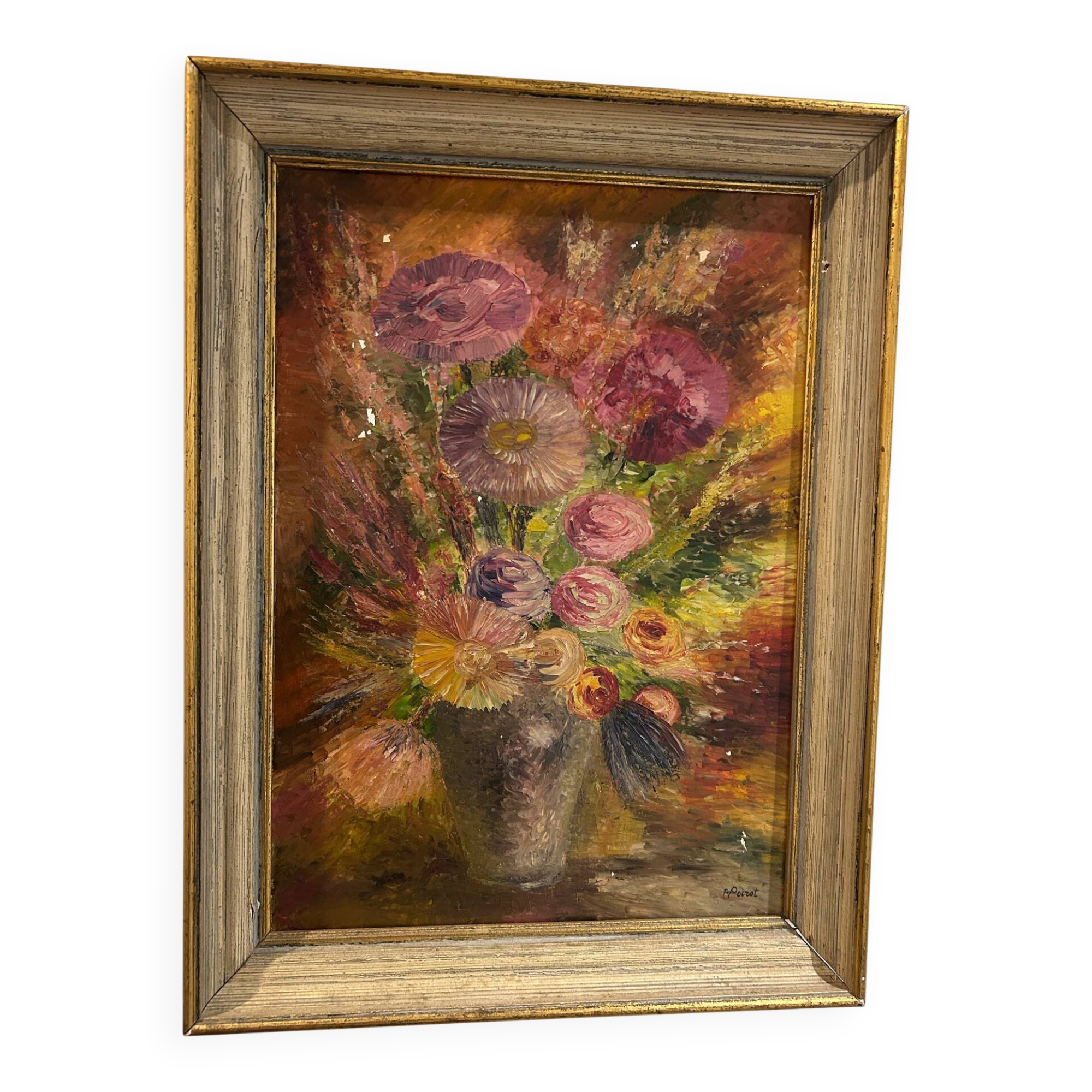 " Bouquet "oil on canvas from the 1950s