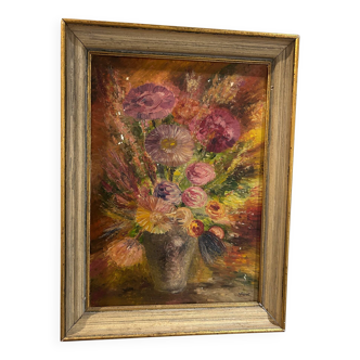 " Bouquet "oil on canvas from the 1950s