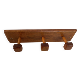 Wooden coat rack wall hooks. 3 French wooden coat hooks