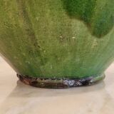 Pichet en céramique vernissée verte de Biot, France fin XIXème début XXème