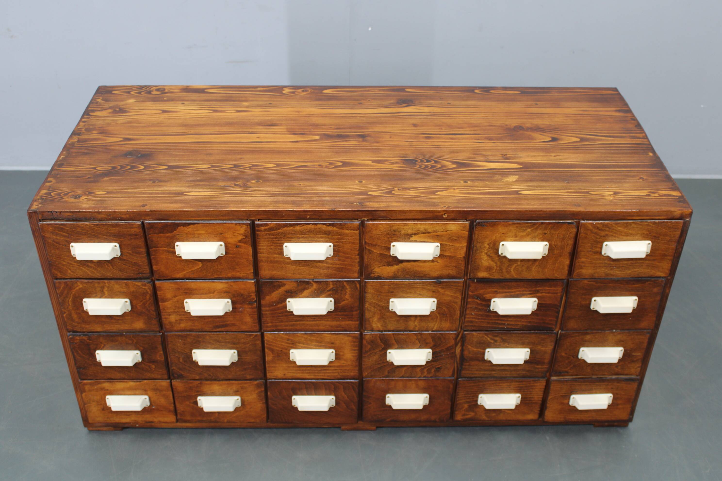 1940s Czechoslovak industrial bank drawer cabinet
