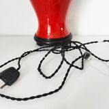 Red ceramic lamp base 53 cm high