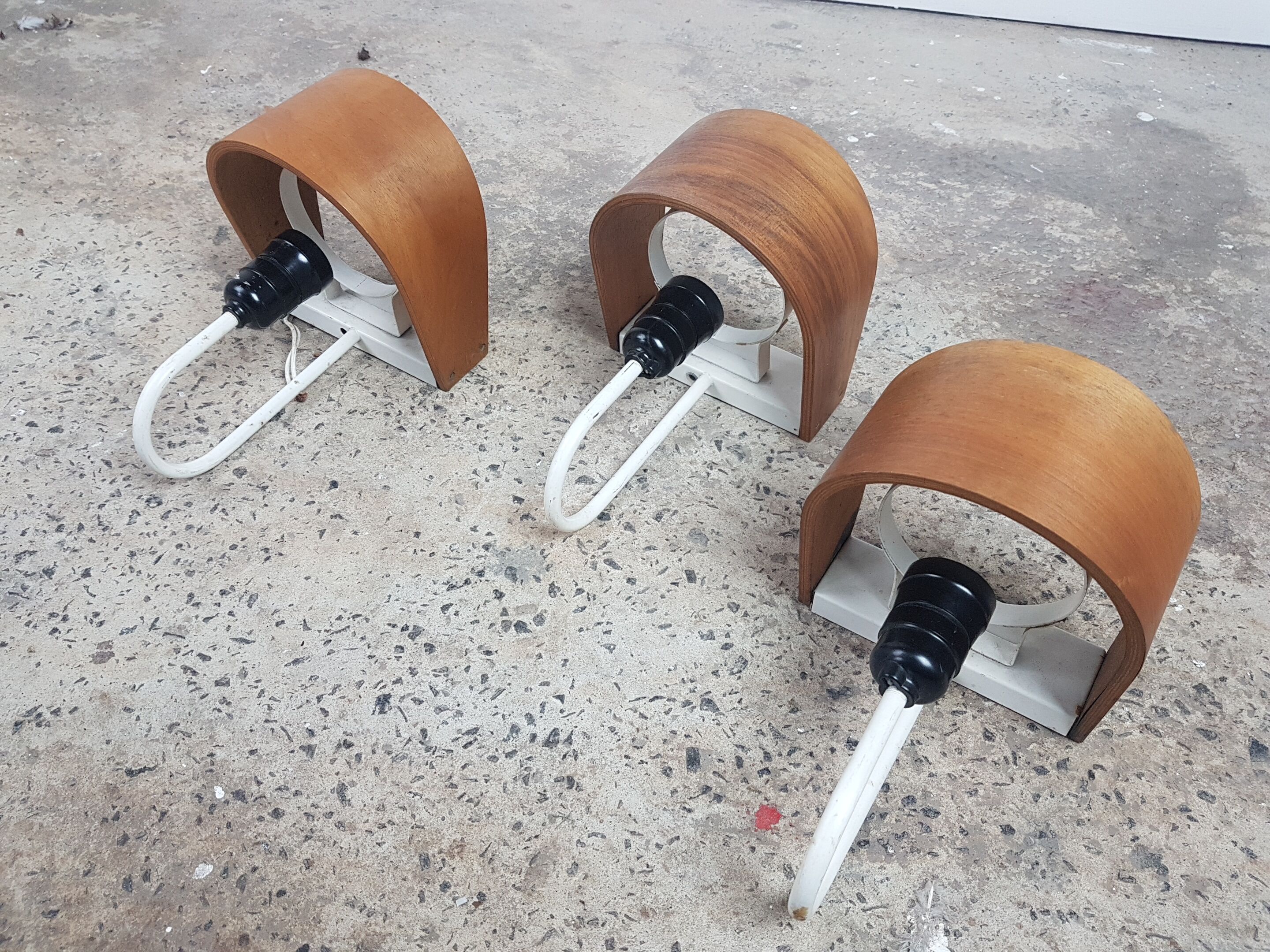 Suite of 3 Louis Kalff model Nx 40 wall lamps