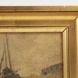 Painting depicting a maritime landscape