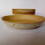 6 CNP Village stoneware skullcap plates