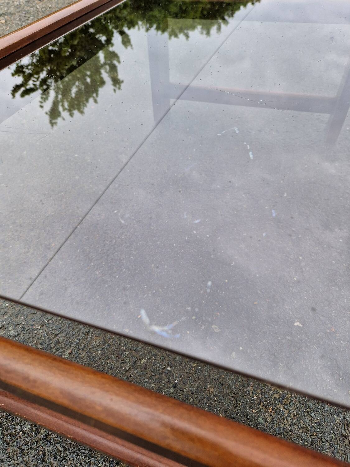 Vintage smoked glass coffee table