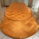 Oval Louis XV table in solid cherry wood, patinated in Gustavian grey.