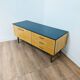 Enfilade meuble télé vintage en bois et bleu
