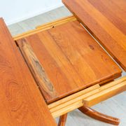 1970s solid teak dining table with Scandinavian design.