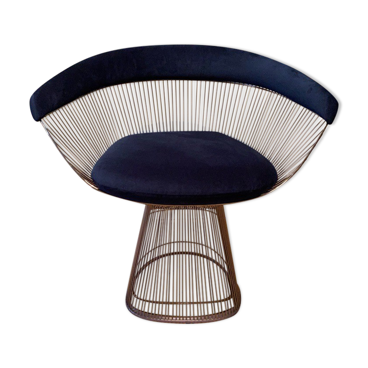 Warren Platner armchair for Knoll in blue velvet