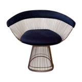 Warren Platner armchair for Knoll in blue velvet