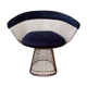 Fauteuil Warren Platner pour Knoll en velours bleu
