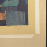 Original color lithograph Toni Agostini, still life