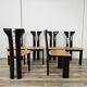 Ensemble de 6 chaises Pierre Cardin en bois laqué noir, 1970