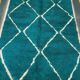 Majorelle blue Moroccan Berber rug with diamonds – 157 × 244 cm
