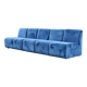 Canapé modulable composé de 5 chauffeuses en velours bleu, circa 1980