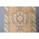 Tapis de couloir vintage turc Oushak fait main en laine et coton orange
