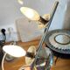 Chrome-plated metal wall light with opaline globes, 1970s